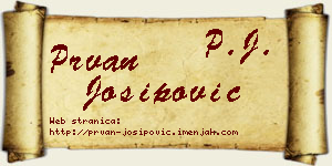 Prvan Josipović vizit kartica